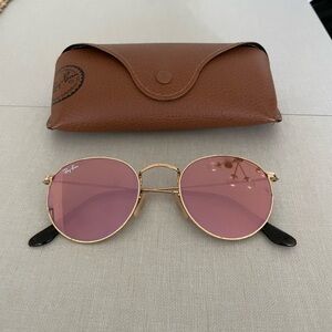 Ray-Ban Round Metal Pink Sunglasses RB3447